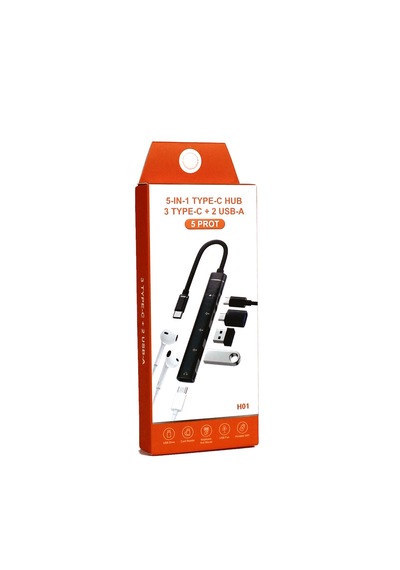 Cr16 5in1 Otg Type-c'den 3ad Type-c, 2ad Usb A Çoklayıcı Type-c Kulaklık Uyumlu Usb C Adaptör Alüminyum Kasa