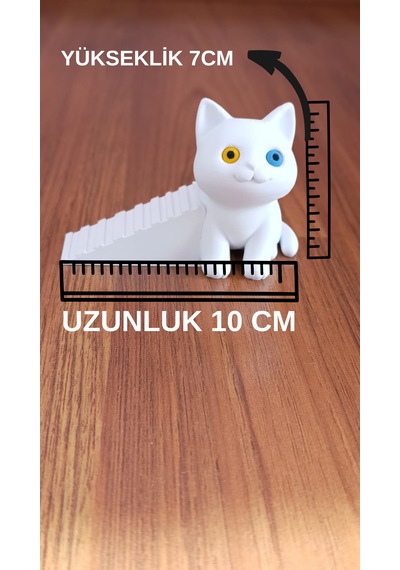 Kapı Stoperi / Dekoratif & Kaymaz Taban / Kedi Figürlü / Kapı Tutacağı