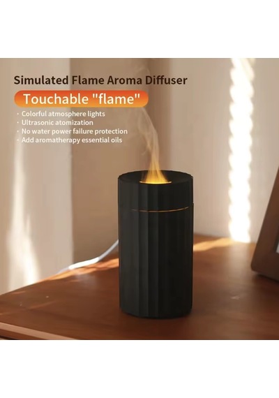 Ls15 Mini Alev Efektli Araç Nemlendirici 3d Usb Aroma Difüzörü Mum Tipi Hava Nemlendirici