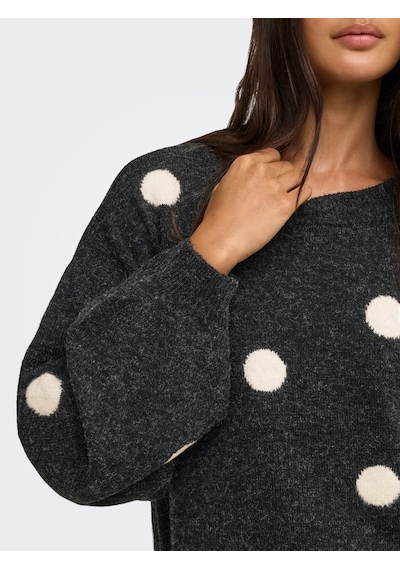 Only Onlrıca Ls Detaıl O-neck Gri Kadın Kazak 15375856