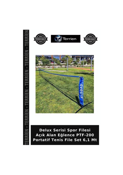Delux Serisi Spor Filesi Açık Alan Eğlence Ptf-200 Portatif Tenis File Set 6,1 Mt
