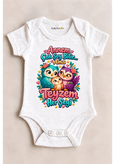 Babylimon Annem Çok Şey Bilir... Ama Teyzem Her Şeyi Beyaz Kısa Kollu Çıtçıtlı Bebek Zıbını Beyaz - 930083922 Beyaz Babylimon Annem Çok Şey Bilir... Ama Teyzem Her Şeyi Beyaz Kısa Kollu Çıtçıtlı Bebek Zıbını Beyaz - 930083922 Beyaz