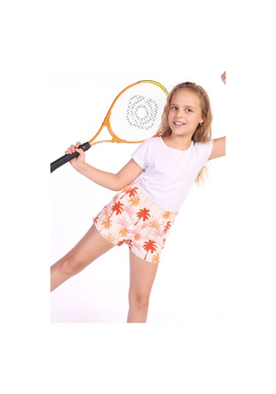 Toontoy Kids Toontoy Kız Çocuk Komple Palmiye Desenli Şort Kiremit