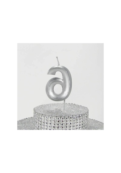 6.5 Cm Gümüş Gri Altı Rakamlı Mum 124-Pembe