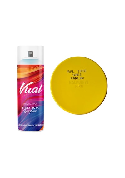 Permolit Vual Akrilik Sprey Boya Sarı Parlak 400 Ml - Ral1018 Sarı