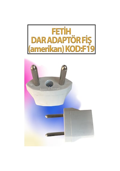 1 Adet Amerikan Fiş Adaptör Çevirici Amerikan-türk Çevirici Priz Adaptör Dar Kalıp