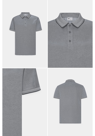 Ac&Co / Altınyıldız Classics 4A4820200047Syh3XL Düğmeli Polo Yaka Cepsiz Slim Fit Erkek Tişört Siyah