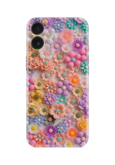 Apple iPhone Uyumlu Apple iPhone Uyumlu 16 Kılıf Boutique Baskılı Resimli Rengarenk Papatyalar Pcode -060