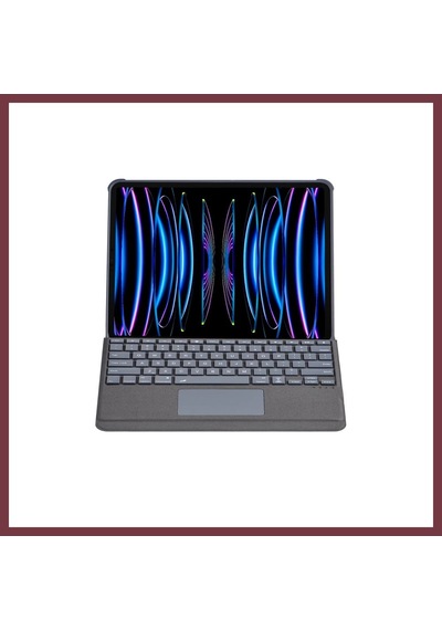 Storeşahin Apple T5509d Apple Uyumlu iPad Pro 12.9 2022 Kılıf Palermo Ledli Klavyeli Standlı Tablet Kılıfı - Siyah Shn0720