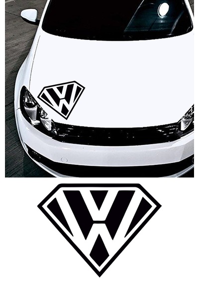 Volkswagen Superman Sticker, Volkswagen Sticker, Oto Sticker 25x20 Cm