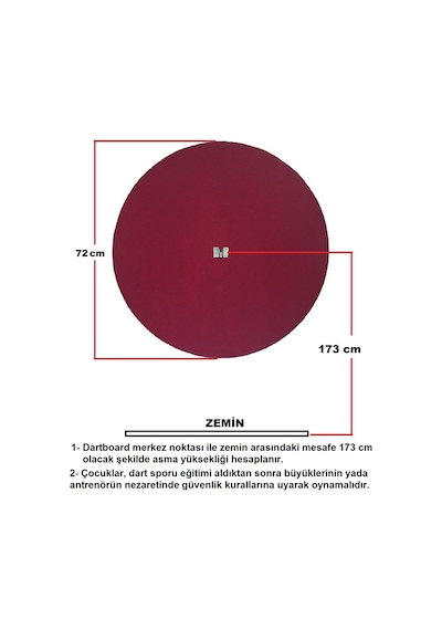 Dart Arkalığı Ahşap Yuvarlak Model 12 MM 72 CM