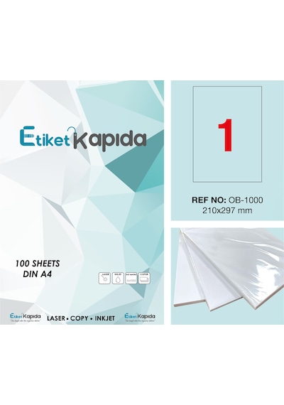 Etiket Kapıda A4 Yapışkanlı Hazır Etiket Laser Etiket 210 X 297 M