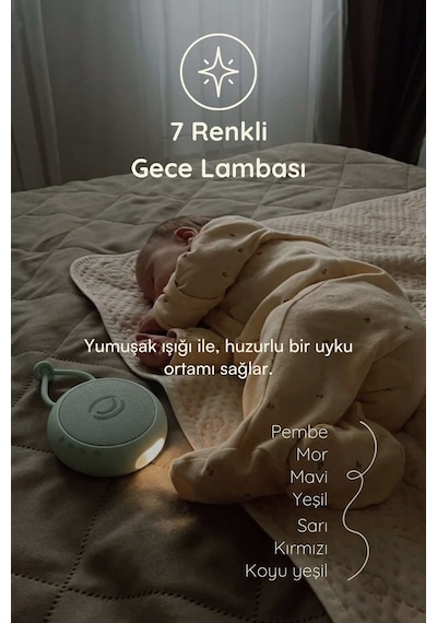 Beyaz Gürültü Cihazı | 33 Sesli, Pışpışlı & Ninnili Ayıcık 7 Renkli Gece Lambalı Uyku Arkadaşı