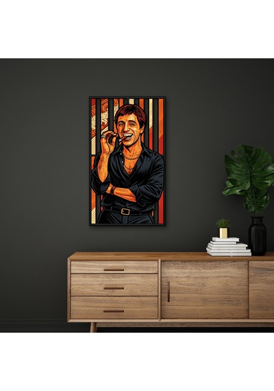 Gülümseyen Gangster Portresi - Metal Tablo - Dec0300 56 X 95 Cm Çok Renkli