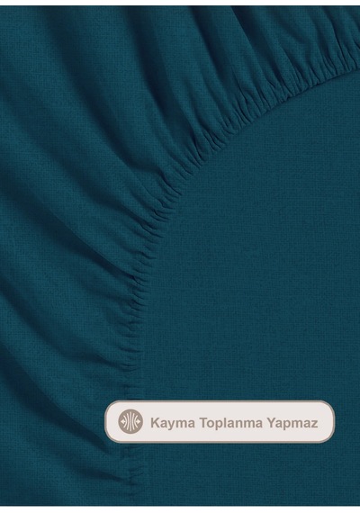 Koyu Turkuaz Batik Desenli Nevresim Takımı Çift Kişilik Koyu Mavi