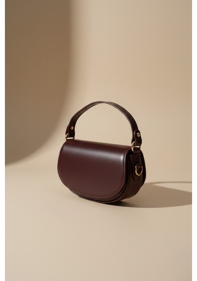 Vellabags Bordo Mini Kadın El & Omuz Çantası Retro Baguette Stil Şık Tasarım