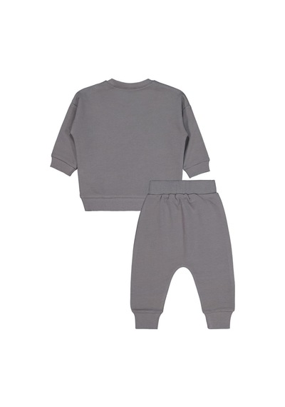 Civil Baby Cvl Baskılı 6-18 Ay Takım - Gri Füme