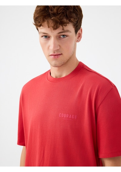 Relax Fit Erkek Tshirt K.kol Turuncu