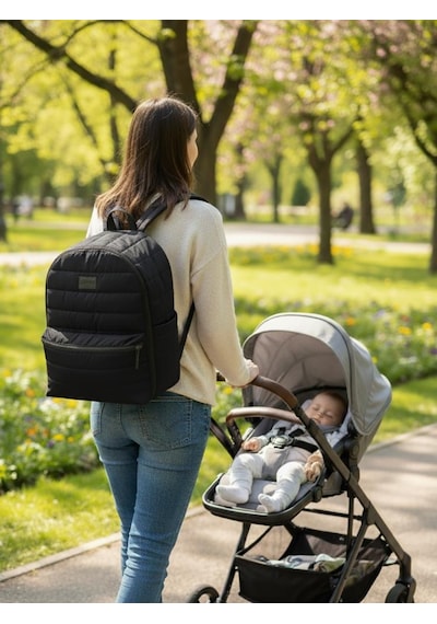 Babymol Selimiye Anne Bebek Bakım Çantası - Siyah Standart Siyah