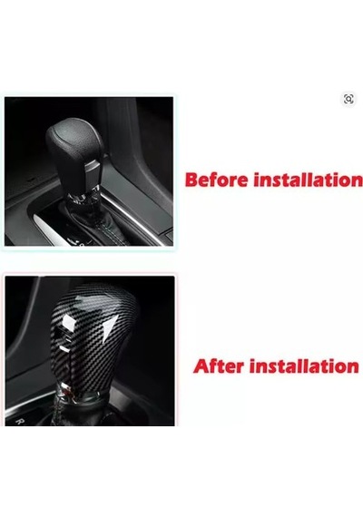 Honda Civic Fc5 Fk7 İçin Uyumlu Karbon Desenli Vites Topuzu 2'li Set Siyah