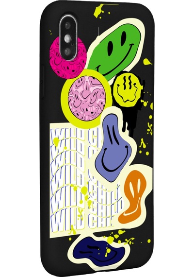 Apple Uyumlu iPhone Xs Max Uyumlu You Can Sad Smile Tasarımlı Siyah Lansman Telefon Kılıfı
