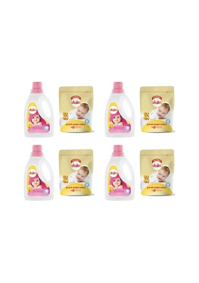 Çamaşır Yumuşatıcısı Düş Bahçesi 1500 Ml 4 Adet + Granül Sabun Toz Deterjan 500 Gr 4 Adet