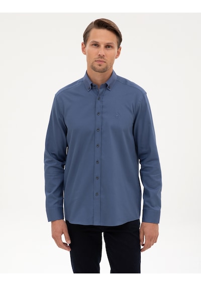 Pierre Cardin Erkek İndigo Gömlek Desenli 50316736-vr028 Indigo