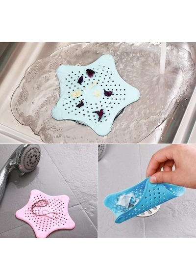 Yıldız Şekilli Lavabo Banyo Küvet Gider Süzgeçi Silikon 1 Parça Plastik Diğer