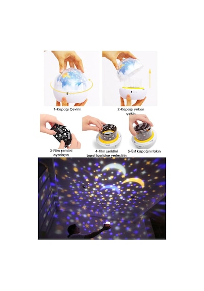 Technojet Yeni Nesil Star Master Projeksiyon Gece Lambası Renkli