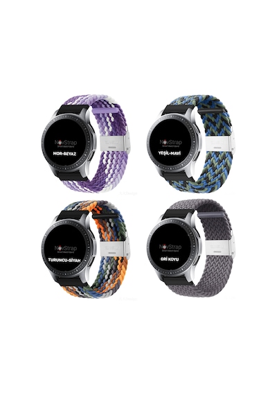 NovStrap Samsung Galaxy Watch 3 45mm ile Uyumlu Kordon Kayış (22mm) Flexible Elastik Örgü Kayış