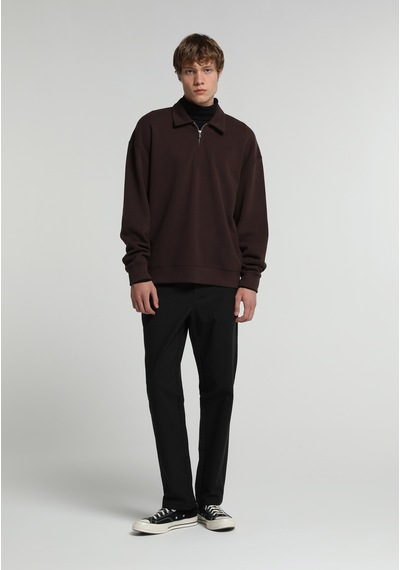 Colin's Colins Relaxed Fit Polo Yaka Düz Erkek Kahverengi Sweatshirt Cl1082016 Q1.v2 Brw