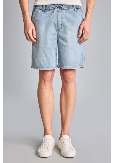 Defacto Relax Fıt Esnek Belli Jean Bermuda Şort H8869ax26smnm39 Mavi-nm39