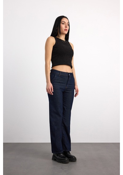 24357-73606 Kadın Hıgh Straıght Denim Pantolon 24357-73606 Mavi - Siyah 24357-73606 Kadın Hıgh Straıght Denim Pantolon 24357-73606 Mavi - Siyah