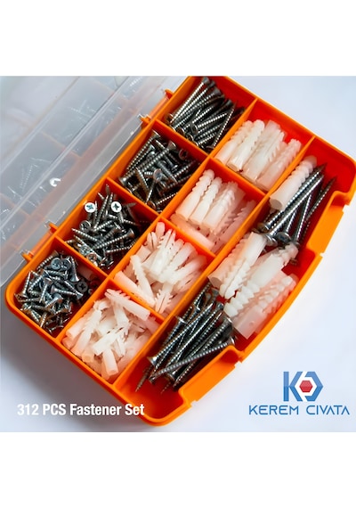 Kerem 312 Parça 12 Çeşit Vida Ve Dübel Seti -takım 20 CM