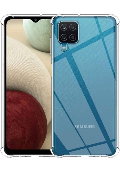 Samsung Uyumlu Galaxy M12 Şeffaf Airbag Köşe Korumalı Antishock Silikon Kapak
