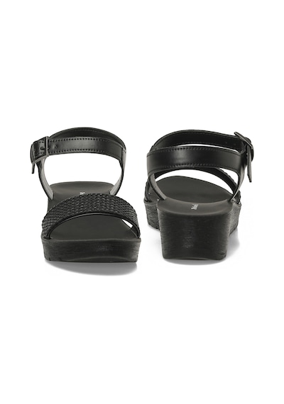 Polaris 409064.z6fx Siyah Kadın Dolgu Topuk Sandalet 000000000102251880 Siyah