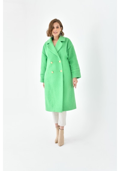 Ftz Women Kadın Kravuze Kaşe Kaban Benetton 30642-benetton Benetton Yeşili
