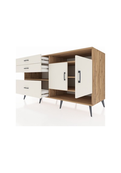 Kronos Konsol 4 Raflı 3 Çekmeceli 2 Kapaklı 176x59x99 Çam-aytaşı Çam-aytaşı