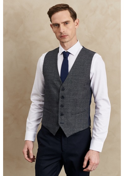 AC&Co / Altınyıldız Classics Erkek Lacivert Slim Fit Dar Kesim Mono Yaka Desenli Yelekli Takım Elbise 4A3123100002LAC546N Lacivert AC&Co / Altınyıldız Classics Erkek Lacivert Slim Fit Dar Kesim Mono Yaka Desenli Yelekli Takım Elbise 4A3123100002LAC546N Lacivert