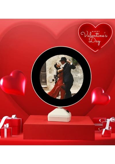 Kişiye Özel Fotoğraflı Sihirli Ayna Led Işıklı Romantik Hediye