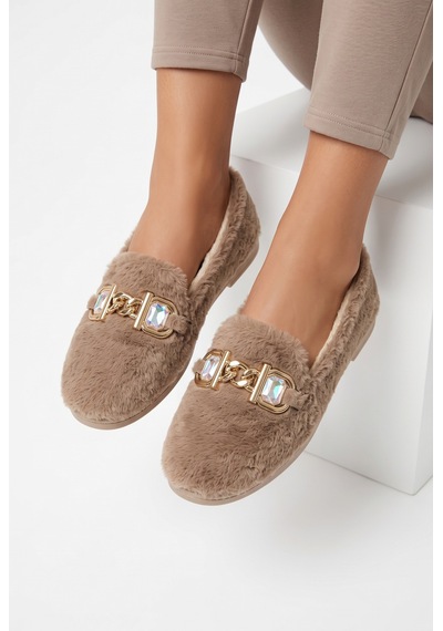 N Moda Panduf Gold Zincir Taşlı Aksesuarlı Kışlık Sıcak Tutan Yumuşak Tabanlı Kapalı Panduf Vizon N Moda Panduf Gold Zincir Taşlı Aksesuarlı Kışlık Sıcak Tutan Yumuşak Tabanlı Kapalı Panduf Vizon