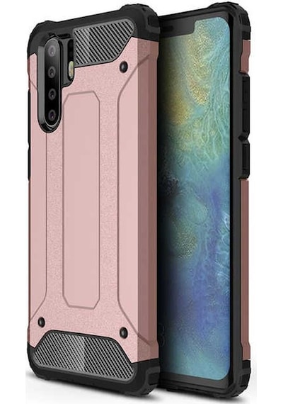 Noktaks - Huawei Uyumlu Huawei P30 Pro - Kılıf Çift Katman Zırh Tank Crash Military Kapak - Kırmızı