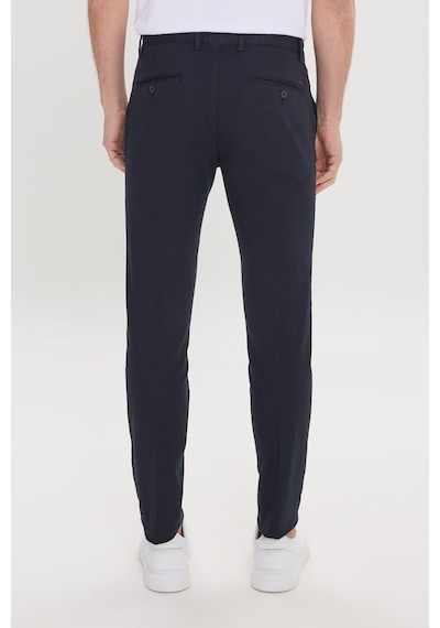 AC&Co / Altınyıldız Classics Erkek Sıyah Slim Fit Dar Kesim Yan Cepli Pamuklu Esnek Armürlü Pantolon Siyah