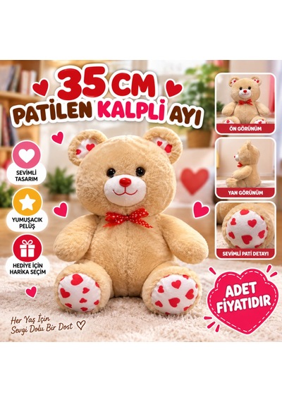 35 Cm Patilen Kalpli Ayı Bej
