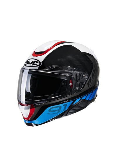 Hjc Rpha91 Rafino Mc21 Çene Açılır Motosiklet Kaskı Beyaz Mavi Karışık-çok Renkli