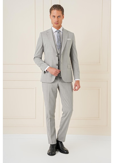 Efor Tk 902 Slim Fit Gri Klasik Takım Elbise Gri