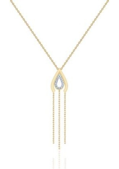 Diamond Line-Gülaylar - Sarı Beyaz Altın 14 Ayar Trend Kolye N11.25429
