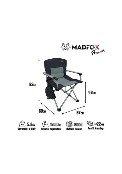 Madfox Journey Katlanır Kamp Sandalyesi Haki