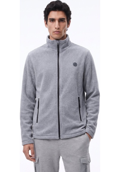 Discovery Expedition D5wm-swt3301 Gri Dik Basic Erkek Polar Sweatshırt Gri Melanj