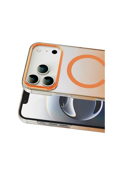 Apple iPhone Uyumlu , 17 Pro Glossy Magsafe Kapak - Turuncu